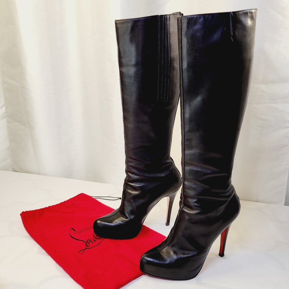 Christian Louboutin Black Leather Boots! Size 8.5 ((( SOLD ))))